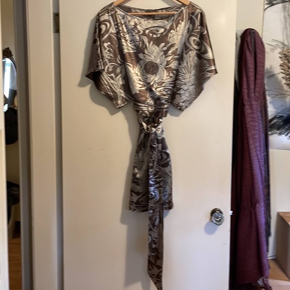 Zara silky kimono shirt dress.